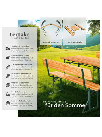 tectake Festzeltmöbel - Franz II mit Rückenlehne aus Tannenholz