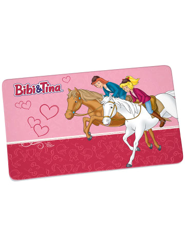 Geda Labels Frühstücksbrettchen Bibi & Tina mit Pferden in Rosa - 23,5x14,5x0,3cm