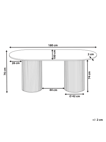 Beliani Esszimmertisch SHERIDAN in Braun - (W) 100 x (H) 76 x (L) 180 cm