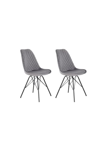 byLiving 2er-Set: Esszimmerstuhl Rica in Grau - 48,5 (B) x 55 (L) x 85 (H) cm