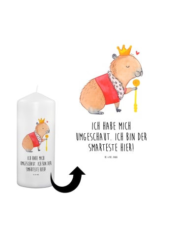 Mr. & Mrs. Panda Beileidskerze Capybara König mit Spruch in Weiß