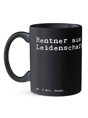 Mr. & Mrs. Panda Tasse Rentner aus Leidenschaft!  mit Spruch in Schwarz