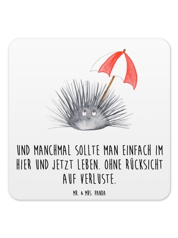 Mr. & Mrs. Panda Bierfilz Seeigel mit Spruch in Weiß