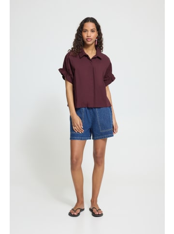 ICHI Kurzarm-Bluse IHSAMI Loose fit in Vineyard Wine