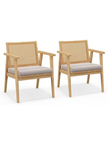 COSTWAY Akzentstühle 2er-Set in Beige