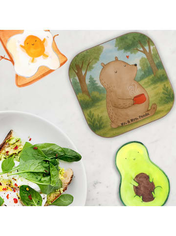 Mr. & Mrs. Panda Tischschoner Bär Kaffee Design ohne Spruch in Weiß