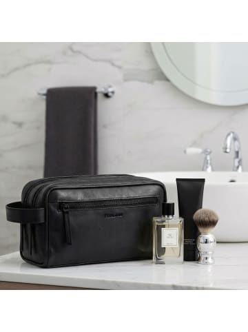 Leder-Kulturtasche echt Leder Kulturtasche groß schwarz FRIIS in schwarz