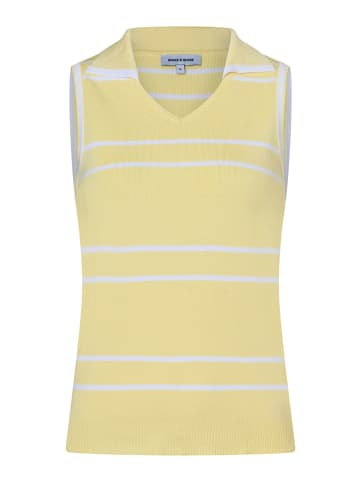 More & More schmales, gestreiftes Strick-Polotop in stripes yellow/white