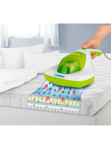 Clean Maxx Milben-Handstaubsauger Kompakt mit UV-C-Licht 300W weiß/limegreen grün