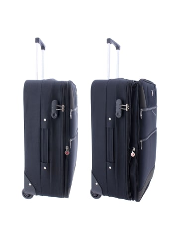 Gladiator 2100 2 Rollen Trolley 61 cm mit Dehnfalte in black
