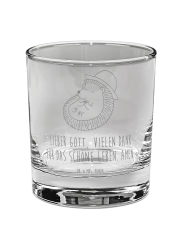 Mr. & Mrs. Panda Longdrinkglas Igel Beten mit Spruch in Transparent