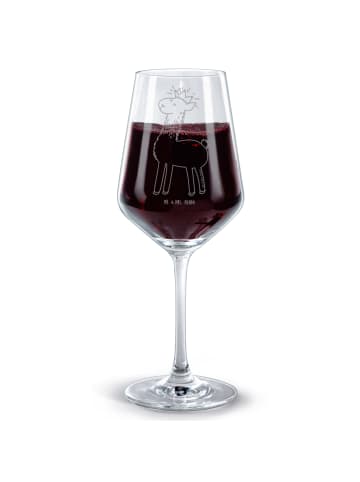 Mr. & Mrs. Panda Glas Rotwein Lama König ohne Spruch in Transparent