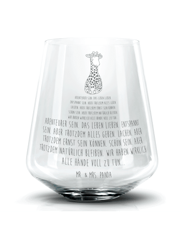 Mr. & Mrs. Panda Blümchentail Glas Giraffe Blumenkranz mit Spruch in Transparent