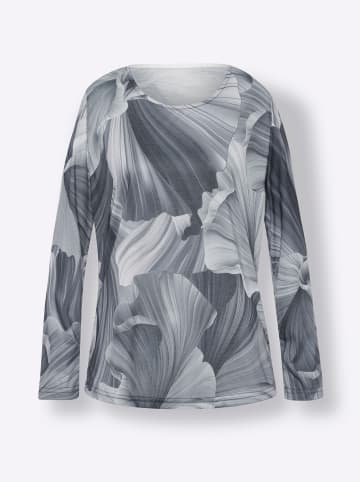 Sieh an! Druck-Shirt in hellgrau-graphit-bedruckt