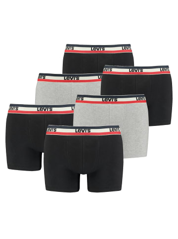 Levi´s Boxershorts LEVIS Men Sprtswr Logo Boxer 6P in Black / Grey Melange