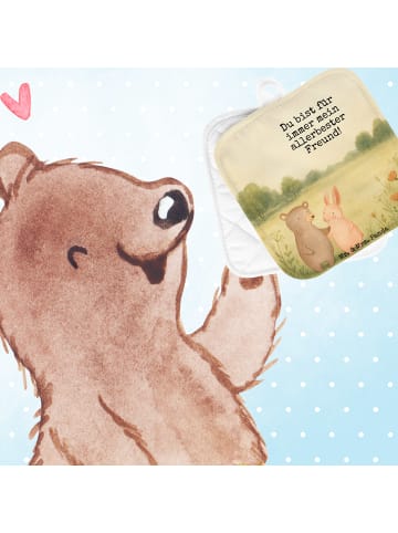 Mr. & Mrs. Panda Hitzeschutzhandschuhe Bär und Hase Umarmen Desi... in Weiß