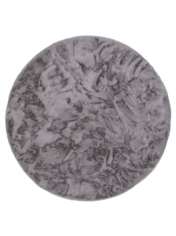 Pergamon Fellteppich Luxus Super Soft Plush Rund in Grijs