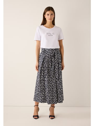 More & More T-Shirt mit Frontprint und Strasssteinchen in white