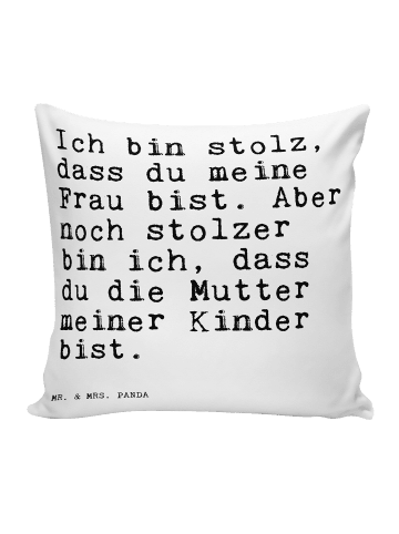 Mr. & Mrs. Panda Dekokissen Ich bin stolz, dass... mit Spruch in Weiß