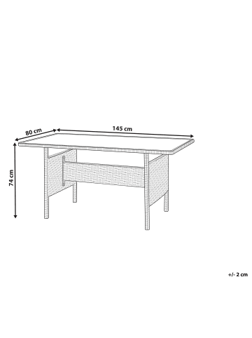 Beliani Esstisch VITERBO in Grau - (W) 80 x (H) 74 x (L) 145 cm