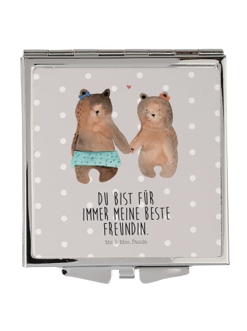 Mr. & Mrs. Panda Handtaschenspiegel quadratisch Bär Freundin mit... in Grau Pastell