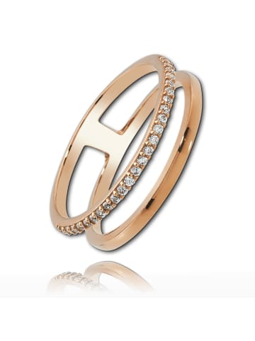 BALIA 333 Rosegold - 8 Karat Damen Ringe Doppel rose Fingerring 54 (17,2)