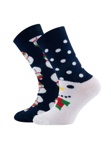 ewers 2er-Set Socken 2er Pack Schneemann in navy