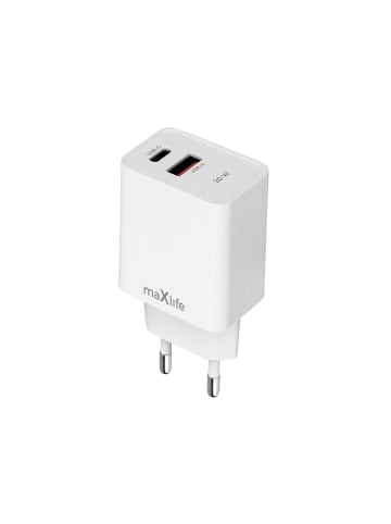 maXlife Maxlife MXTC-13-20AC PD QC Ladegerät 1x USB-C 1x USB 20W weiß