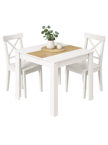 VCM Esstisch Küchentisch B. 80 x T. 80 cm Disalo in Weiß / Honig-Eiche