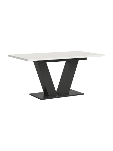 xonox.home Esstisch (B/H/T): 150-190x76x90 in weiß und grau  mit  V-Gestell