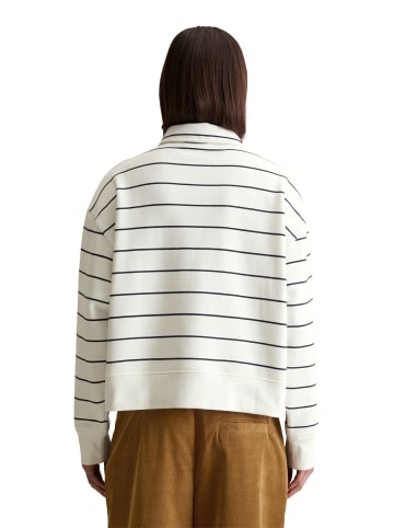 Marc O'Polo DENIM Gestreiftes Polo-Sweatshirt relaxed in Offwhite