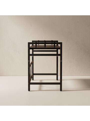 BOXIMO Ausziehbares Regal über der Mikrowelle mit Haken in Schwarz, 32 x 44 x 63 cm