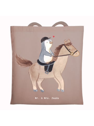 Mr. & Mrs. Panda Tote Bag Pferd Reiten ohne Spruch in Braun Pastell