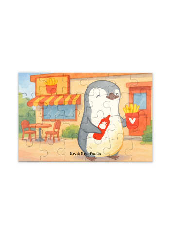 Mr. & Mrs. Panda Puzzle Pinguin Pommes Design ohne Spruch in Weiß
