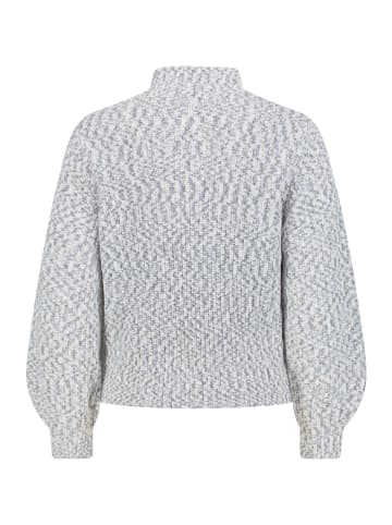 BETTY & CO Strickpullover mit Stehkragen in Schwarz/Weiß