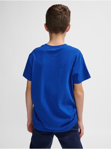 Hummel 2er-SET T-Shirt mit Logo Print aus Bio-Baumwolle in Blau-2