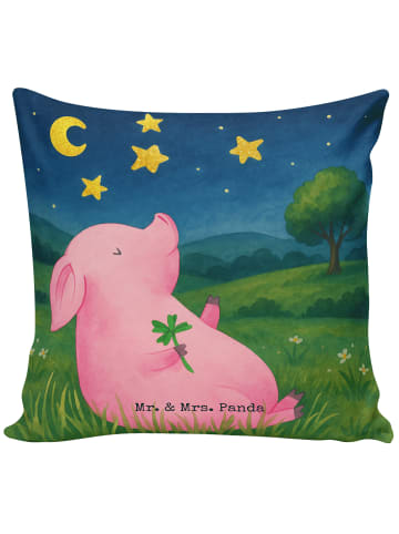 Mr. & Mrs. Panda Kuschel Kissen Schwein Glück Design ohne Spruch in Weiß