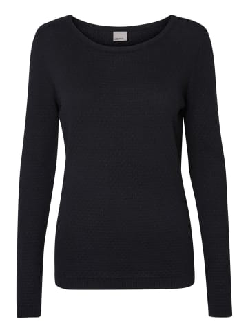 Vero Moda Feinstrick Pullover Struktur Rundhals Longsleeve VMCARE in Schwarz