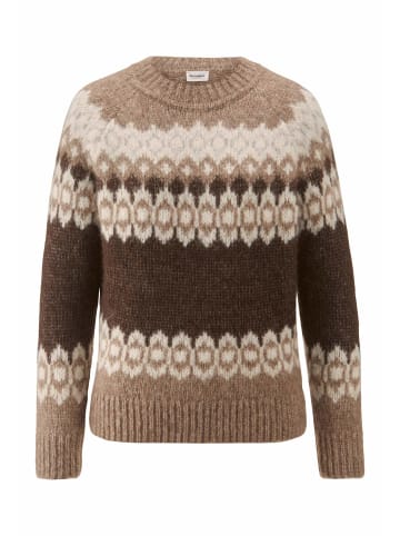 Hessnatur Hessnatur Stick Pullover Relaxed aus Alpaka und Bio-Baumwolle in naturbraun