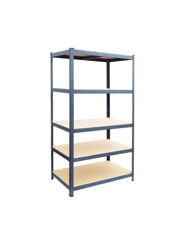 relaxdays Schwerlastregal "5 Ebenen" in Anthrazit - (B)100 x (H)200 x (T)50 cm