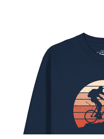 wat? Apparel Sweatshirt Mountainbike Silhouette in Dunkelblau