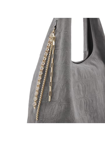 FREDs BRUDER Velvet Wild Schultertasche Leder 39 cm in dark grey