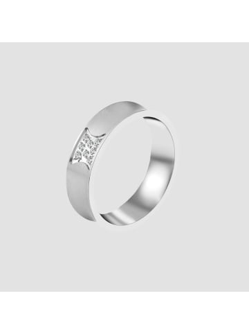 Adeliás Damen Ring aus Edelstahl mit Strass Steinchen in silber