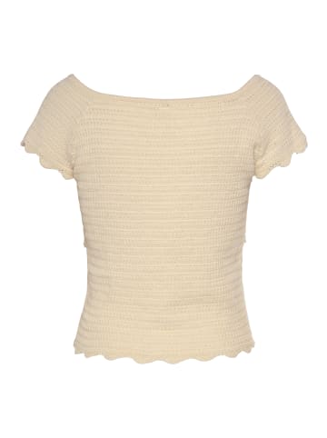 Vivance Kurzarmpullover in beige