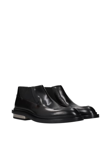 Schwarz Leder Stiefeletten