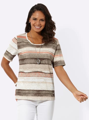 WITT WEIDEN Shirt in ecru-khaki-bedruckt