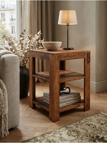 KADIMA DESIGN Standregal MUMBAI Massiv-Holz 105 cm Wohnzimmer-Regal mit 4