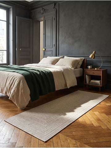 KADIMA DESIGN Teppich flachgewebt Bordüre flachgewebt pflegeleicht Wohnzimmer Flur in Creme