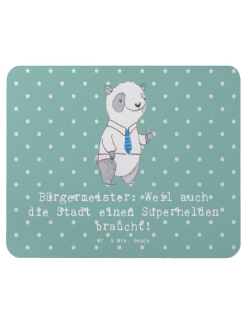 Mr. & Mrs. Panda Mouse Pad Bürgermeister Superheld mit Spruch in Meeresbrise