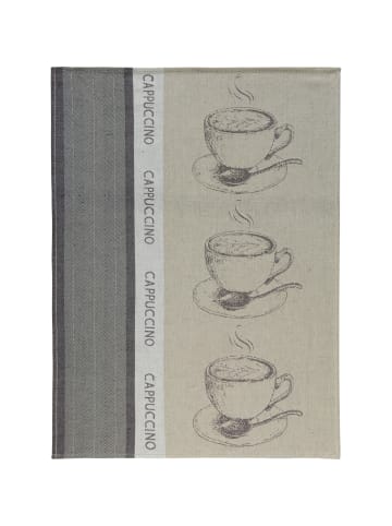 Erwin Müller Jacquard, Halbleinen, Leinen / Halbleinen Geschirrtuch 3er-Pack in Kaffee